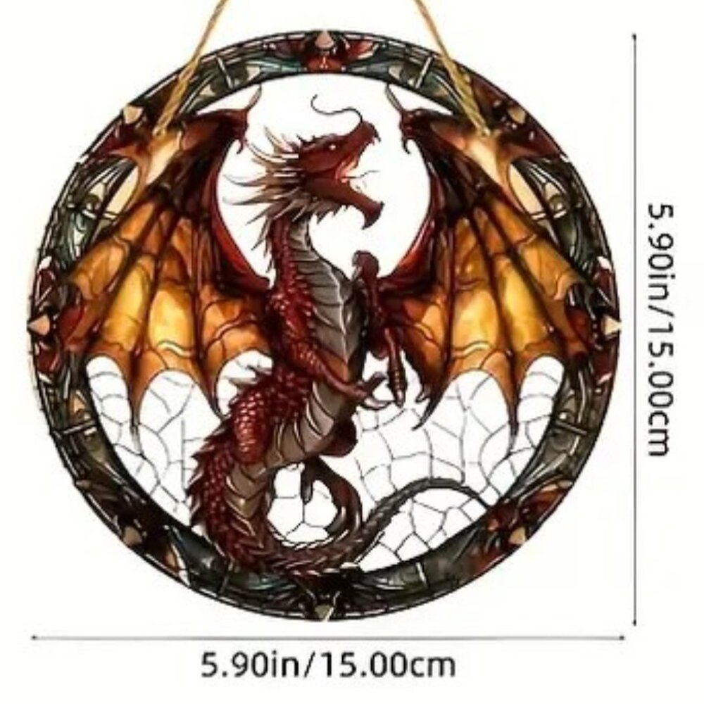 Suncatcher Dragon Wyvern Fantasy Magic Window Decor Art Colorful In/Outdoor - Picture 4 of 7